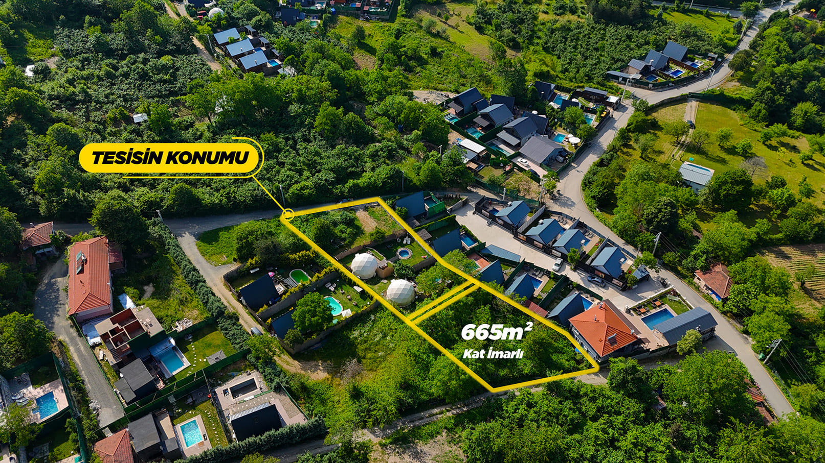 Sapanca Şükriye’de 1863m² 2 adet Glampingli Satılık Arsa