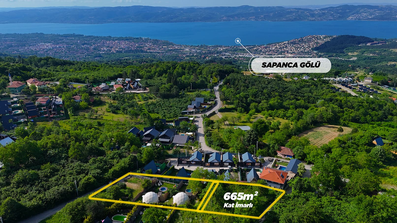 Sapanca Şükriye’de 1863m² 2 adet Glampingli Satılık Arsa